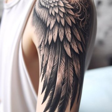 tatuaj cu aripi de înger