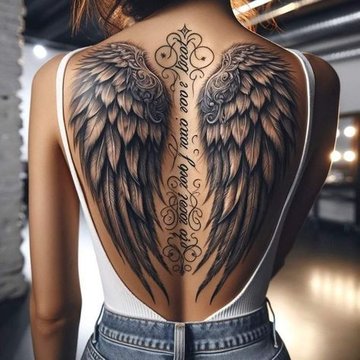 tatuaj cu aripi de înger